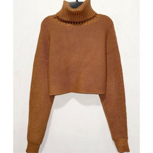 NWT: House of Harlow 1960 - Women's Ribbed, Turtleneck, Cropped Sweater (size S)